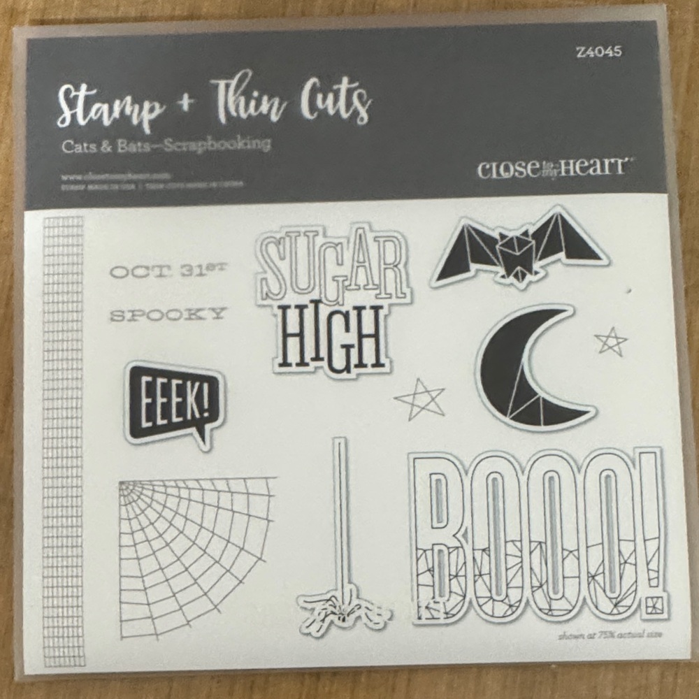 Close To My Heart Halloween Stamp + Thin Cuts Set - Black & White